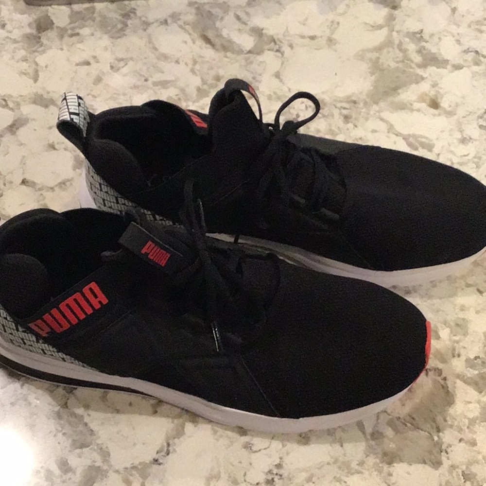 Puma Black and Red Athletic Shoes